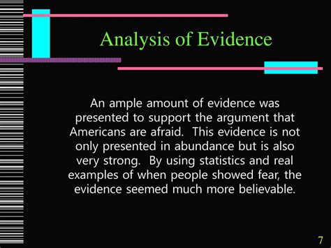 why is the use of ample evidence important in an argument
