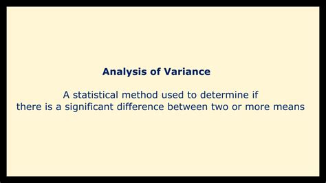 why is this statistical technique called analysis of variance