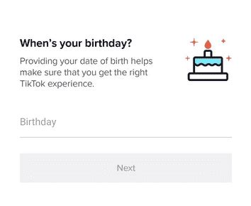 why is tiktok asking for my birthday