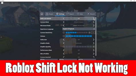 why isn't shift lock working on roblox