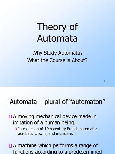 why it is important to study automata theory for computer science