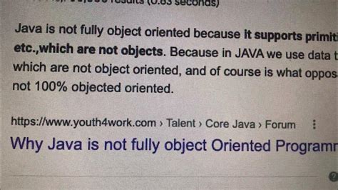 why java is not 100 object oriented programming