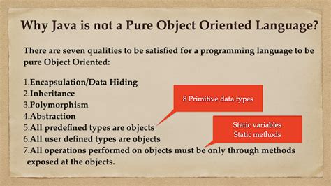 why java is not pure object oriented programming
