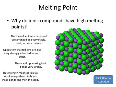Why Melting Point Of Ionic Compounds Is High