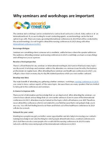 Why Seminars Are Important