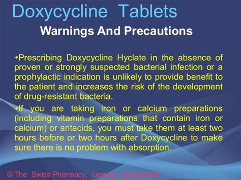 why should you not take antacids with doxycycline