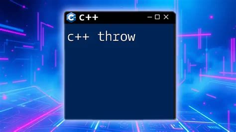 Why Throw Is Used In C++