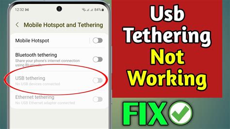 why usb tethering not working in mobile