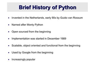 why was python invented