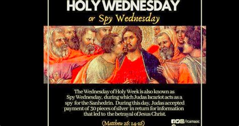 why was wednesday of holy week called spy