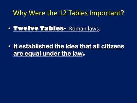 why were the twelve tables important