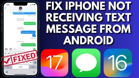 why won't my iphone receive text messages from android