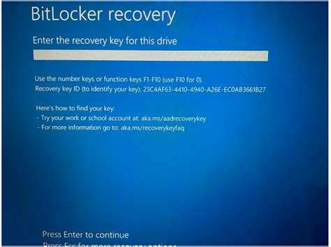 why is laptop asking for bitlocker recovery key
