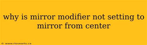 Mirror modifier not working properly blender