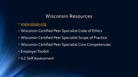wi certified peer specialist code of ethics