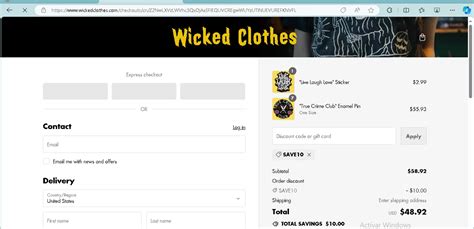 Wicked Clothes Discount Code 2021
