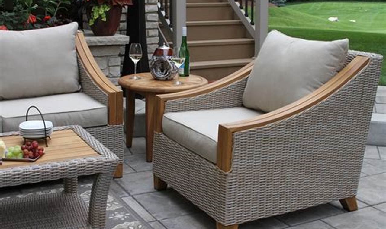 wicker or teak outdoor furniture