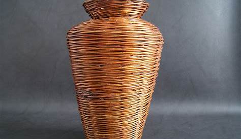Vintage Woven Bamboo Wicker Rattan Large Boho Style Basket Etsy