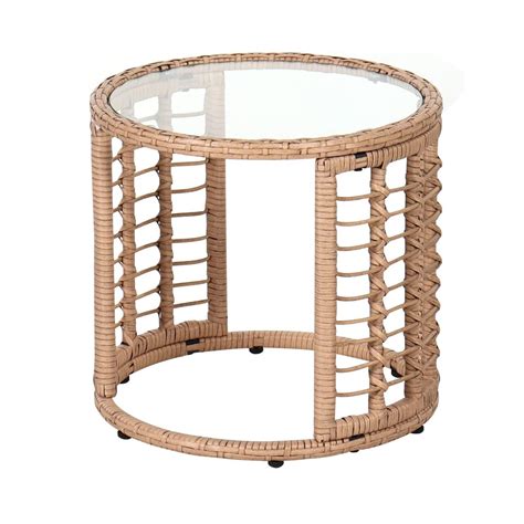 Wicker End Table Round