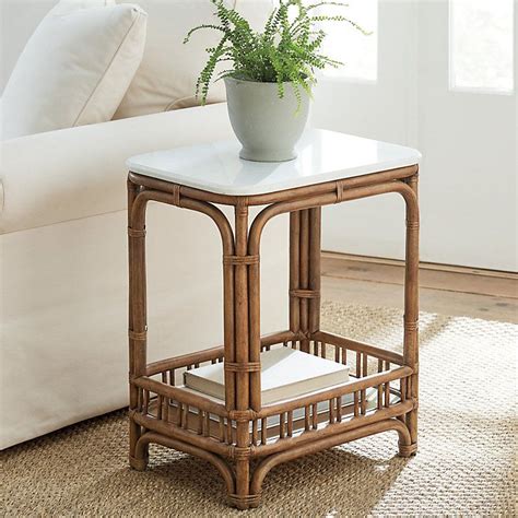 Wicker End Table With Drawer