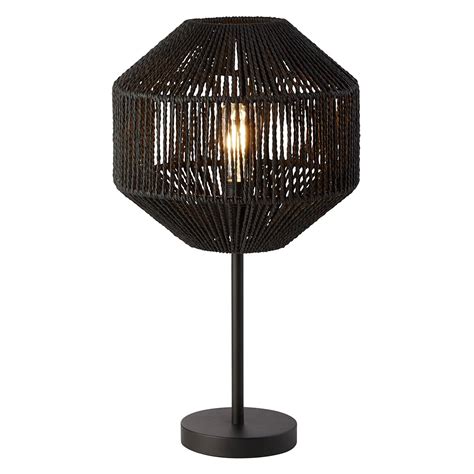 Wicker Table Lamp Black