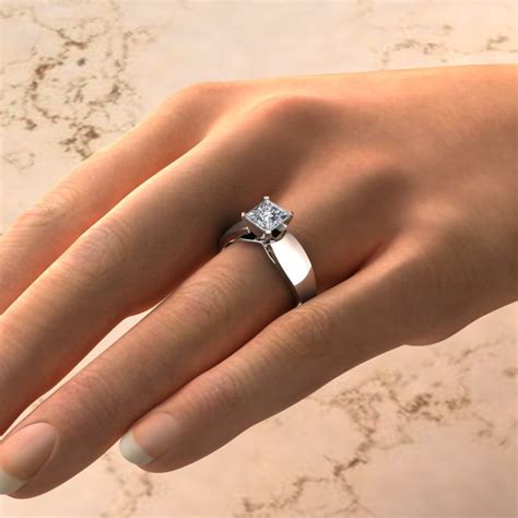 wide band solitaire engagement rings