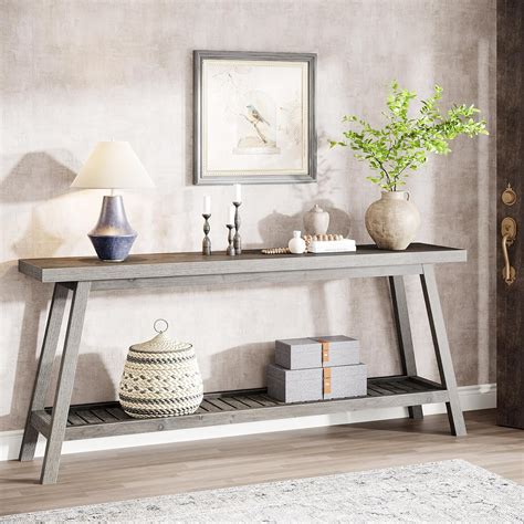 Wide Console Table Grey
