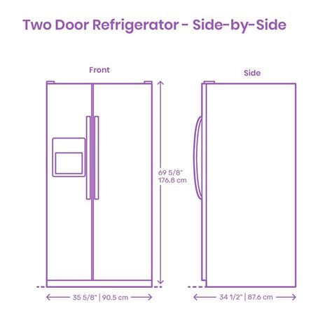 Width Of A Side By Side Refrigerator
