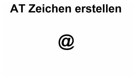 E-Mail: AT Zeichen machen - Computerhilfen.de