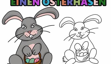 Osterhasenbild Tutorial: Ein Kaninchen (Hase) malen. Zeichnen lernen