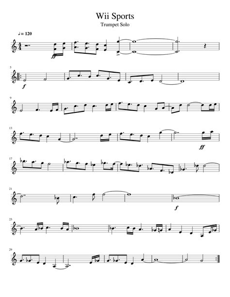 wii music trumpet sheet music