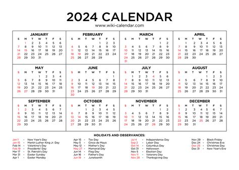 Wiki Calender 2024