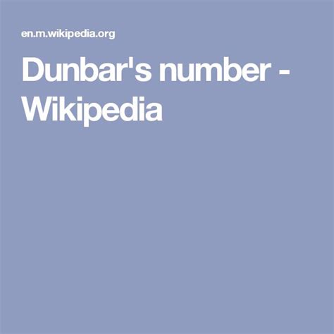 wikipedia dunbar's number