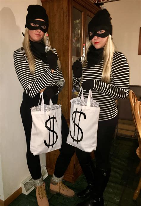 Adult Womens Bank Robber Prisoner Halloween Costume pinkfad