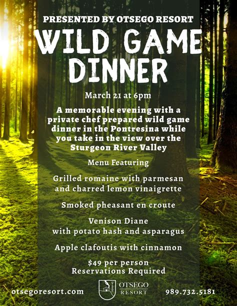 Wild Game Dinner Tonight