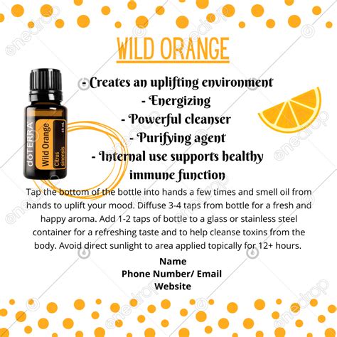 Wild Orange Sample Cards Printable Peppermint Sample Cards