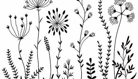 Medley Wildblumen, Wandkunst, handgezeichnete Blumen, Wildflower Print