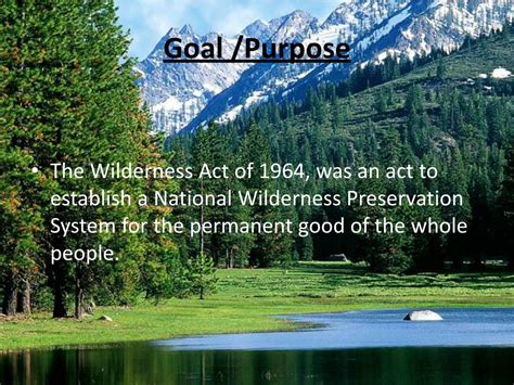 wilderness act purpose