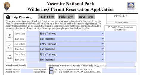wilderness permits for yosemite