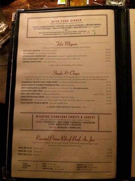 Explode Your Taste: Wildfire Schaumburg's Menu Redefined