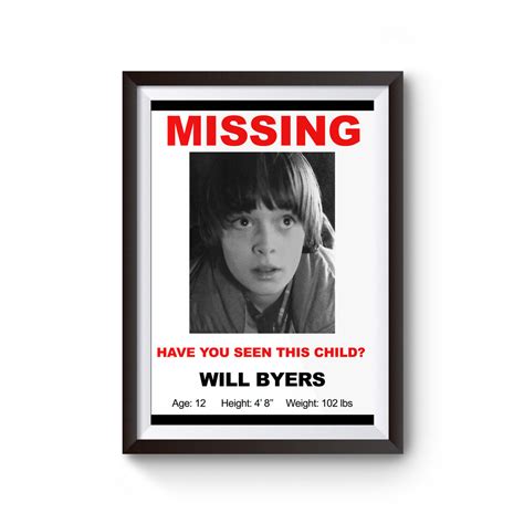 Will Byers Missing Poster Printable Free Printable Word Searches