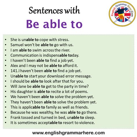 will be able to sentences examples with answers