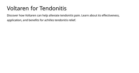 Will Diclofenac Help Tendonitis