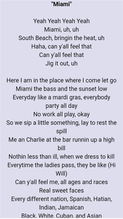 will smith miami song lyrics