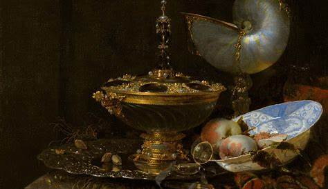 Willem Kalf Still Life Artists With Silver Bowl, Glasses, And Fruit, 1658