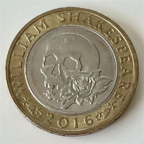 william shakespeare 2 pound coin skull worth