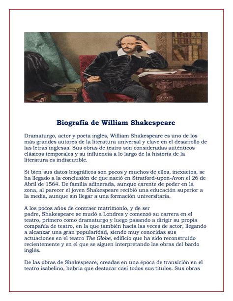 william shakespeare biografia breve