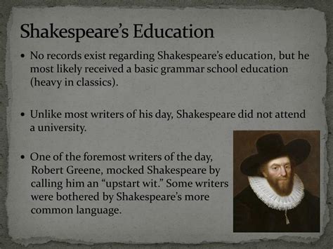 william shakespeare educational background