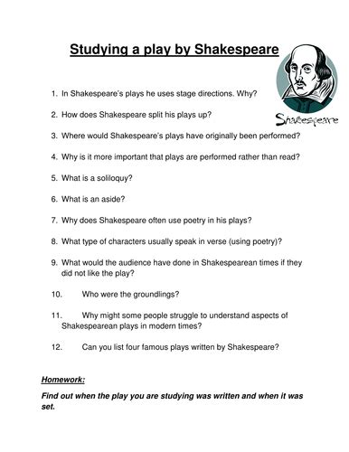 william shakespeare quiz questions