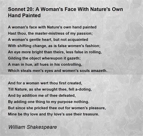 william shakespeare sonnets 20